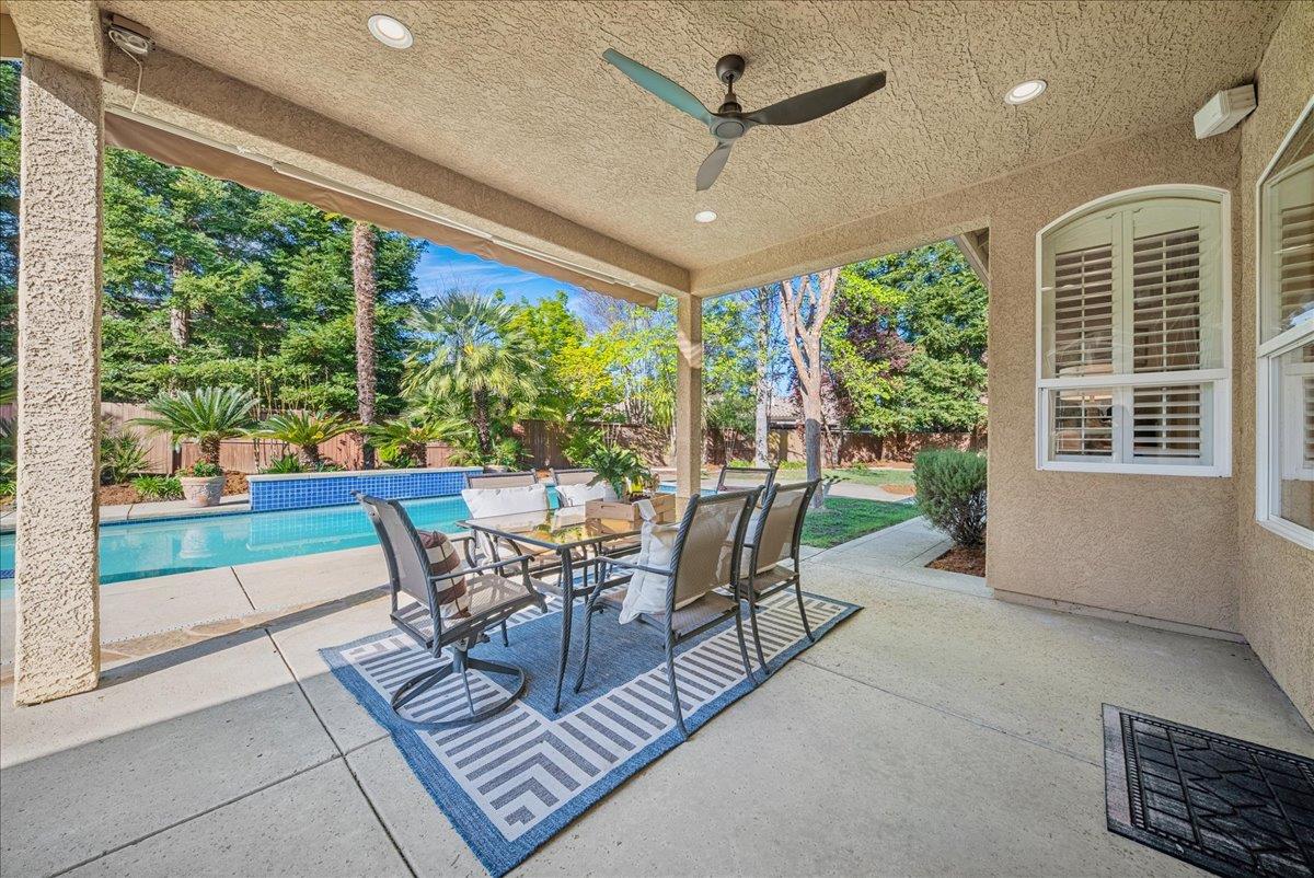 9133 Cedar Ridge Drive Granite Bay, CA 95746 - Photo 39 of 55 covered outdoor patio with outdoor speakers for year-round enjoyment