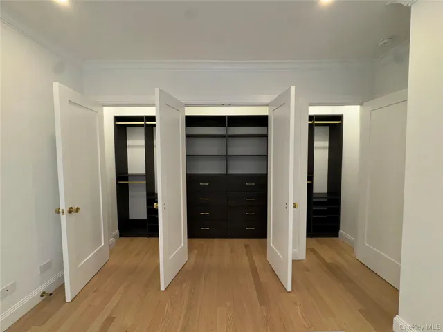 wooden floor and closet in a room