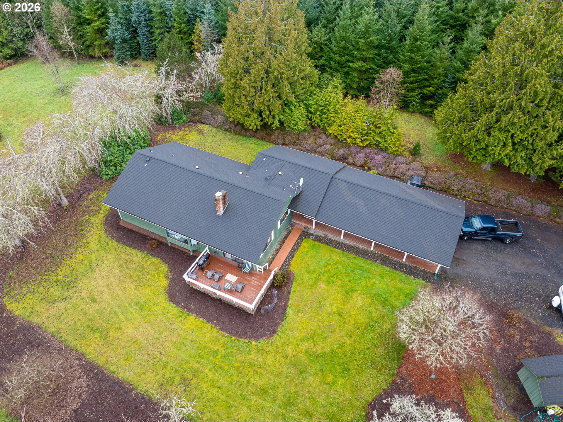 76382 Delena Mayger Road Rainier, OR 97048 - Photo 19 of 36 an aerial view of a house with a swimming pool
