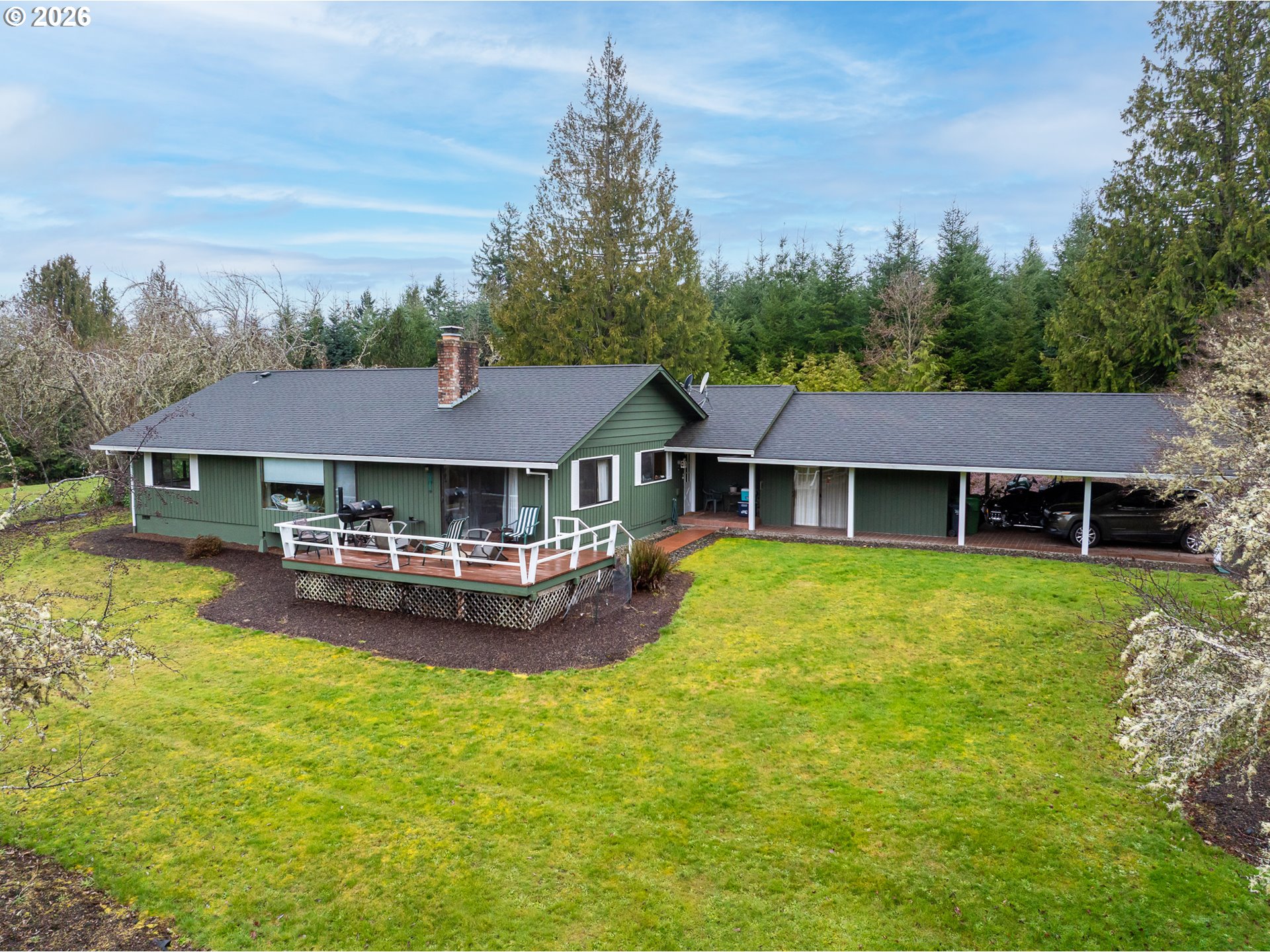 76382 Delena Mayger Road Rainier, OR 97048 - Photo 21 of 36 a aerial view of a house with swimming pool having outdoor seating