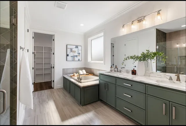 a bathroom with a shower