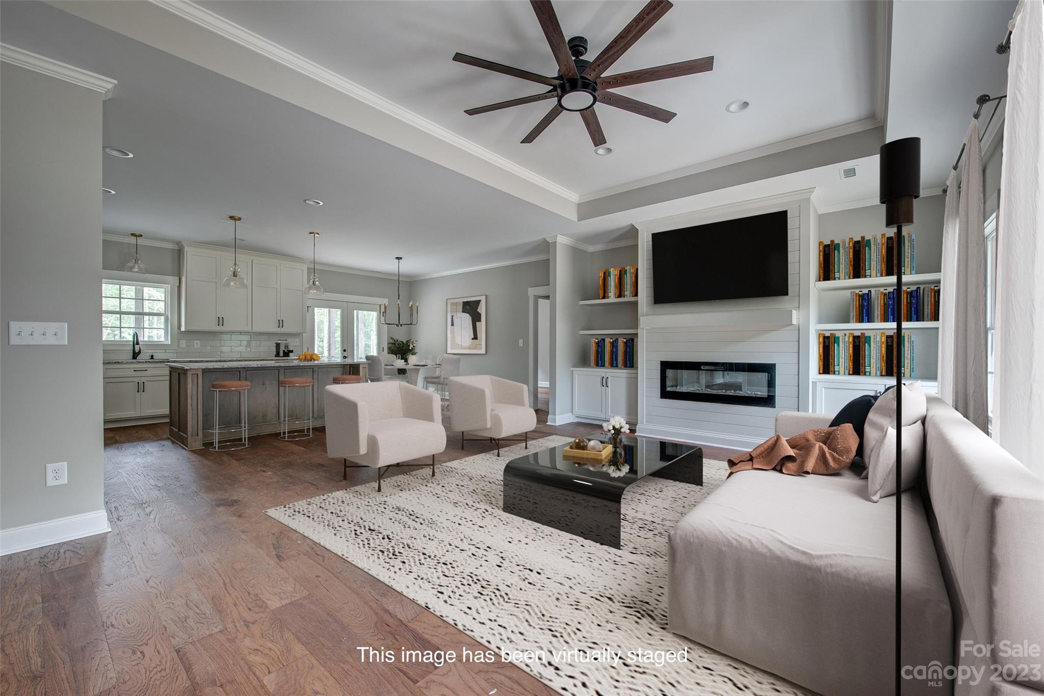 2911 Sparrow Springs Road Gastonia, NC 28052 - Photo 6 of 31 a living room with furniture and a flat screen tv