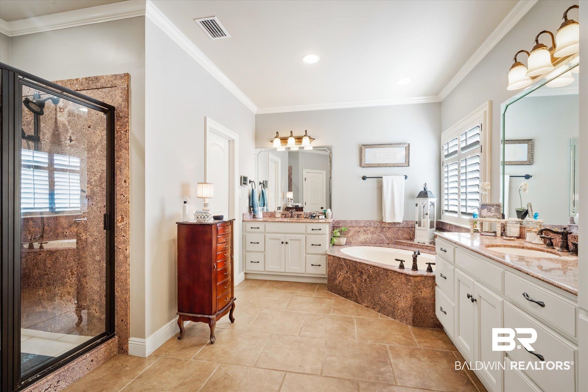 5683 Spring Landing Drive Theodore, AL 36582 - Photo 18 of 49 Bathroom featuring plenty of natural light, separate shower and tub, and vanity