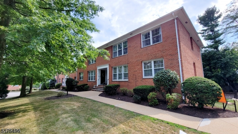 a front view of a house with yard and green space