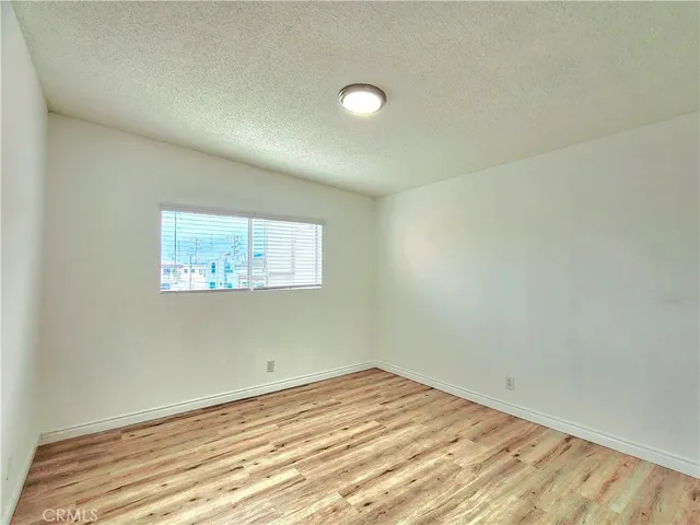 an empty room with a workspace