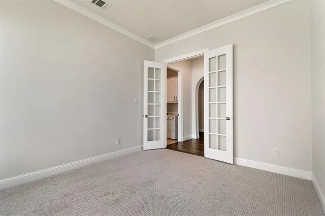 an empty room with closet