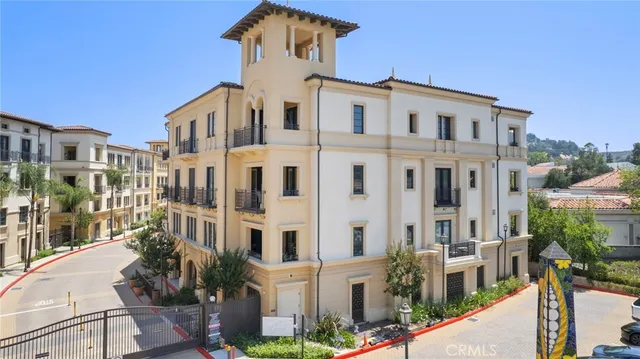 a front view of a multi story building