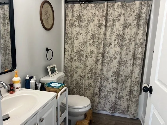 a bathroom with a toilet and a sink