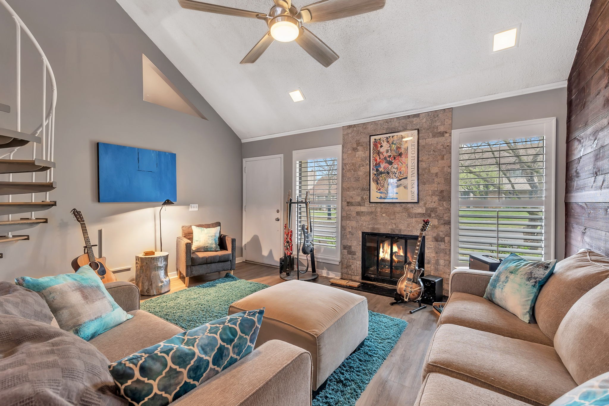 214 Harpers Mill Road Hermitage, TN 37076 - Photo 5 of 42 a living room with furniture fireplace and a large window