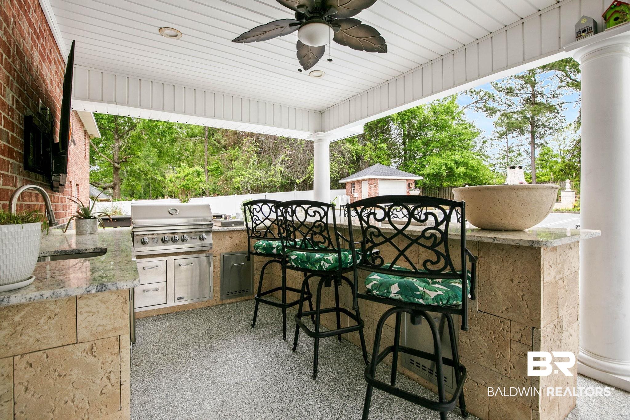 2 Speckle Trout Route Daphne, AL 36527 - Photo 39 of 61 View of patio / terrace featuring ceiling fan and area for grilling