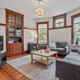 a living room with furniture or couch and a window