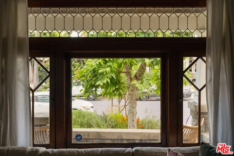 a view of a porch and a yard