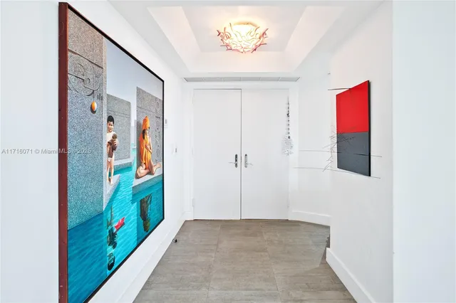 a view of elevator with hallway