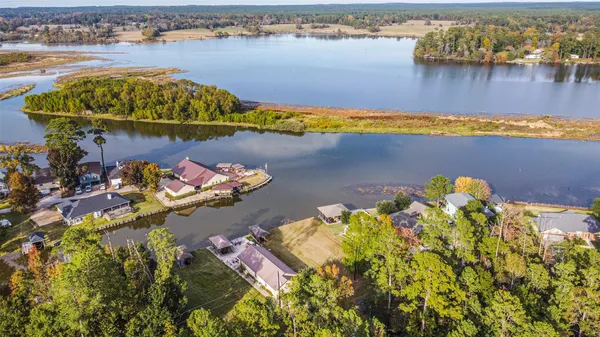 view of a lake with houses