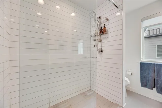 a bathroom with a shower