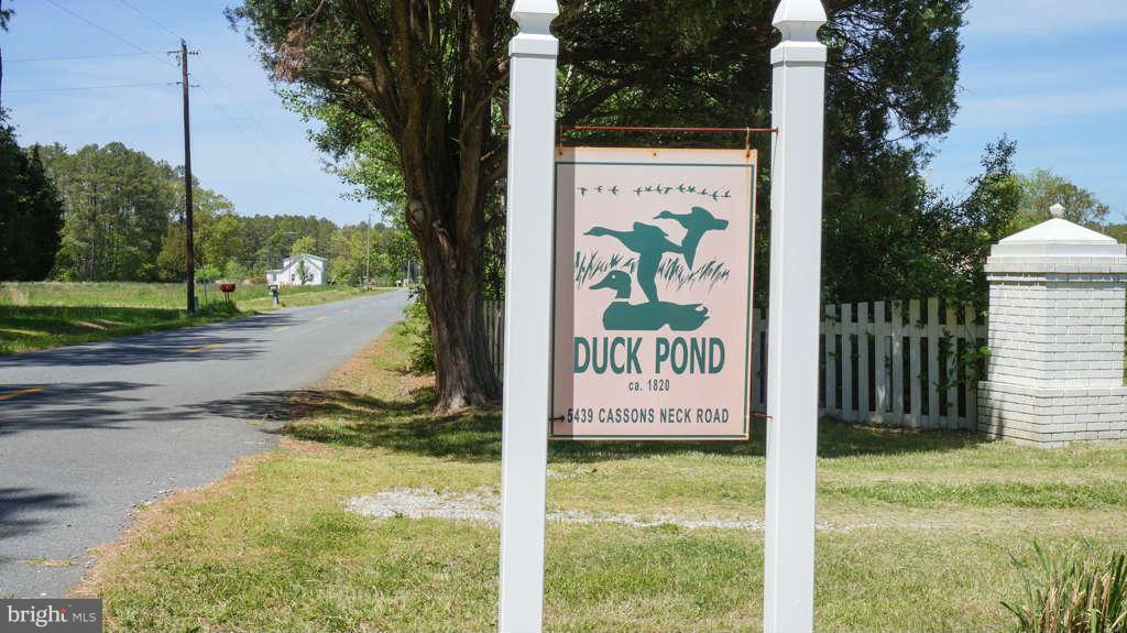 5439 Cassons Neck Road Cambridge, MD 21613 - Photo 3 of 30 Duck Pond Sign at Road