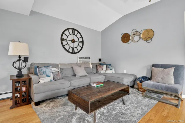 a living room with furniture and a couch