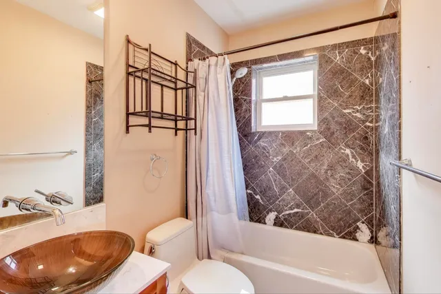 a balcony with furniture