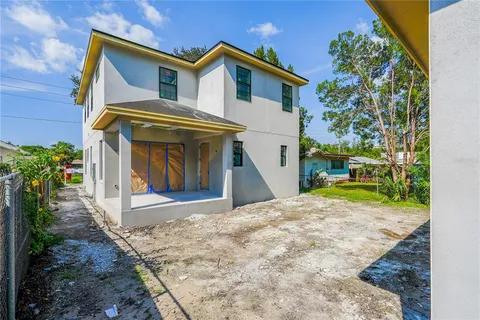 a view of outdoor space yard and garage