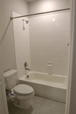 a bathroom with a toilet and a bathtub