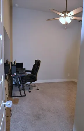 wooden floor with a view of workspace