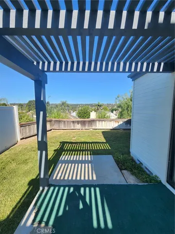 a view of an outdoor space with seating area
