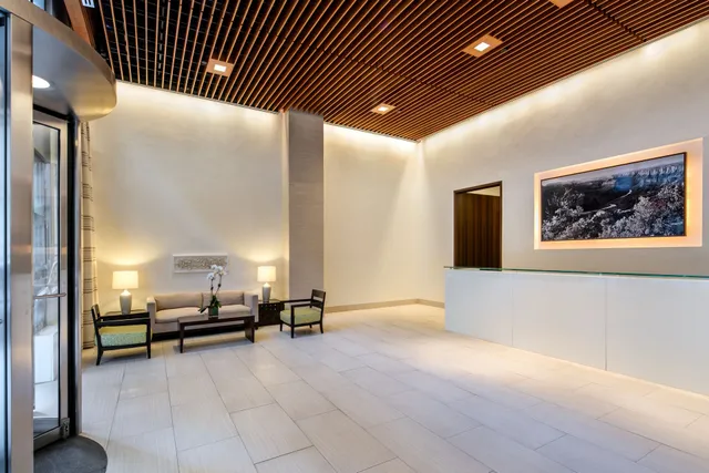 a view of a livingroom with furniture