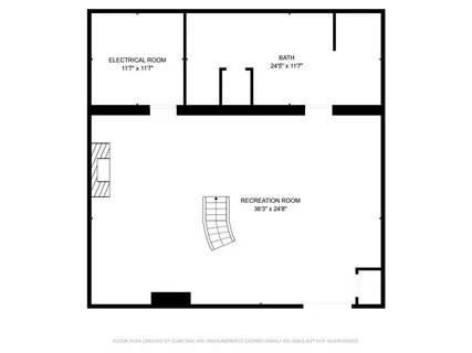 a picture of a bench in a white building