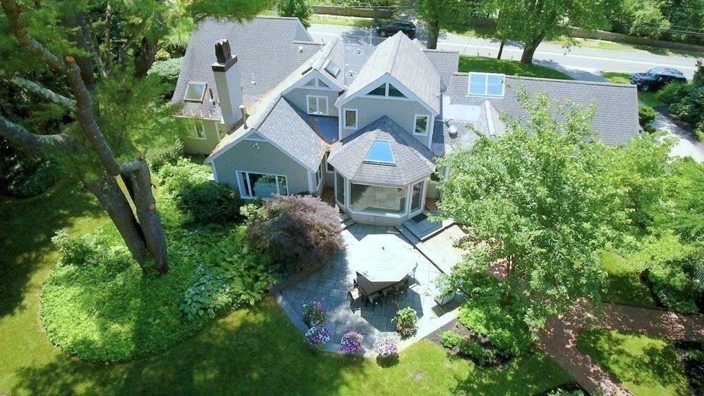 17 Cushing Street Hingham, MA 02043 - Photo 19 of 41 a aerial view of a house with yard and outdoor seating