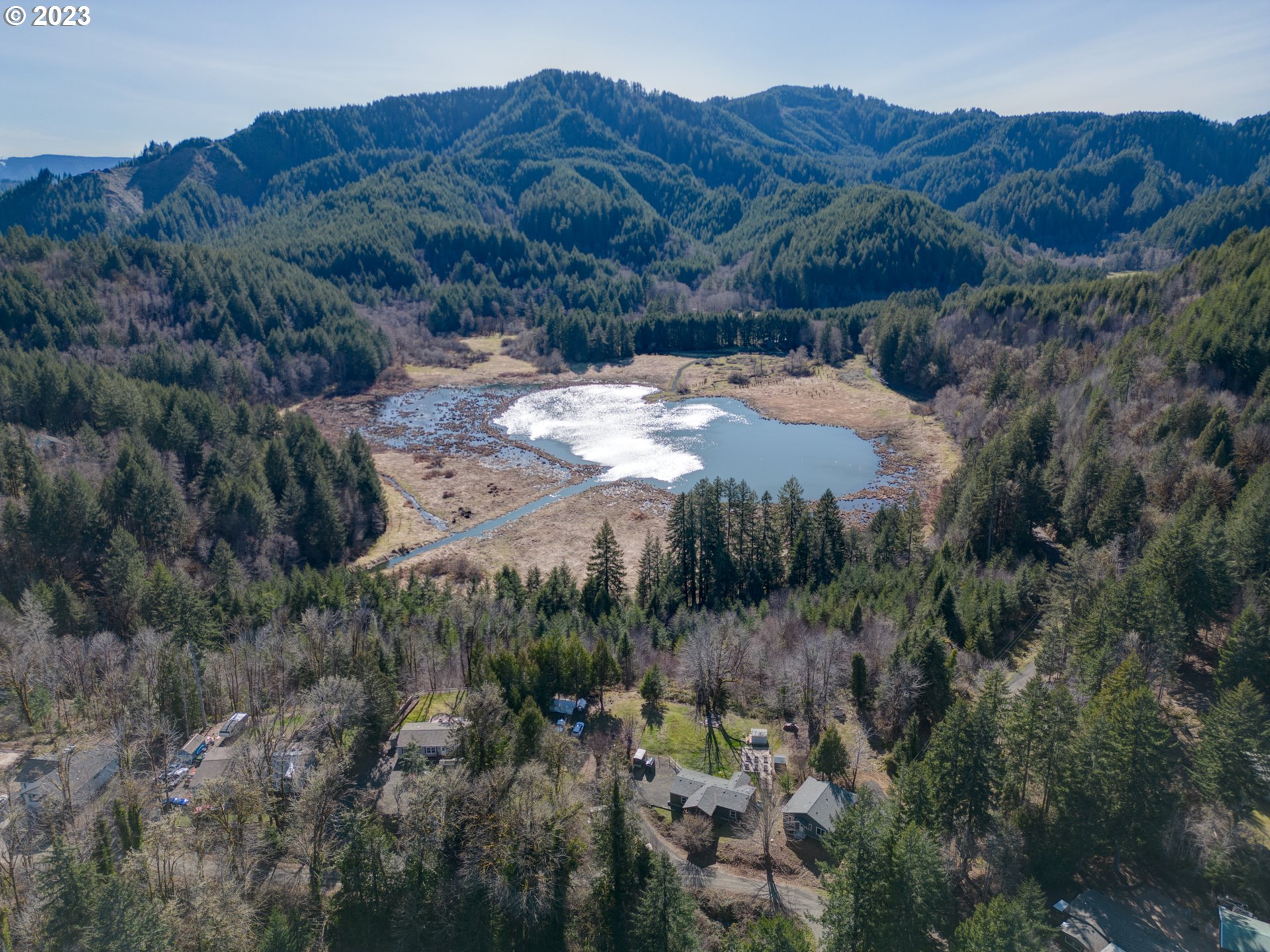 2 Lakes Lane Blachly, OR 97412 - Photo 10 of 12 a view of a house with a mountain and a forest