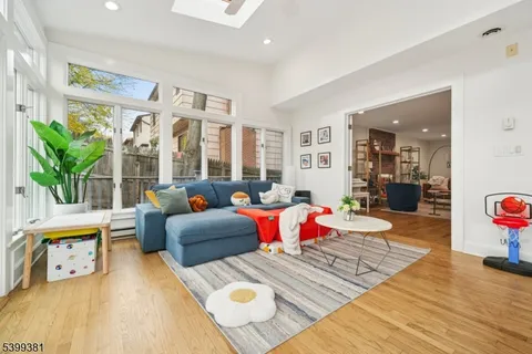 a large room with windows