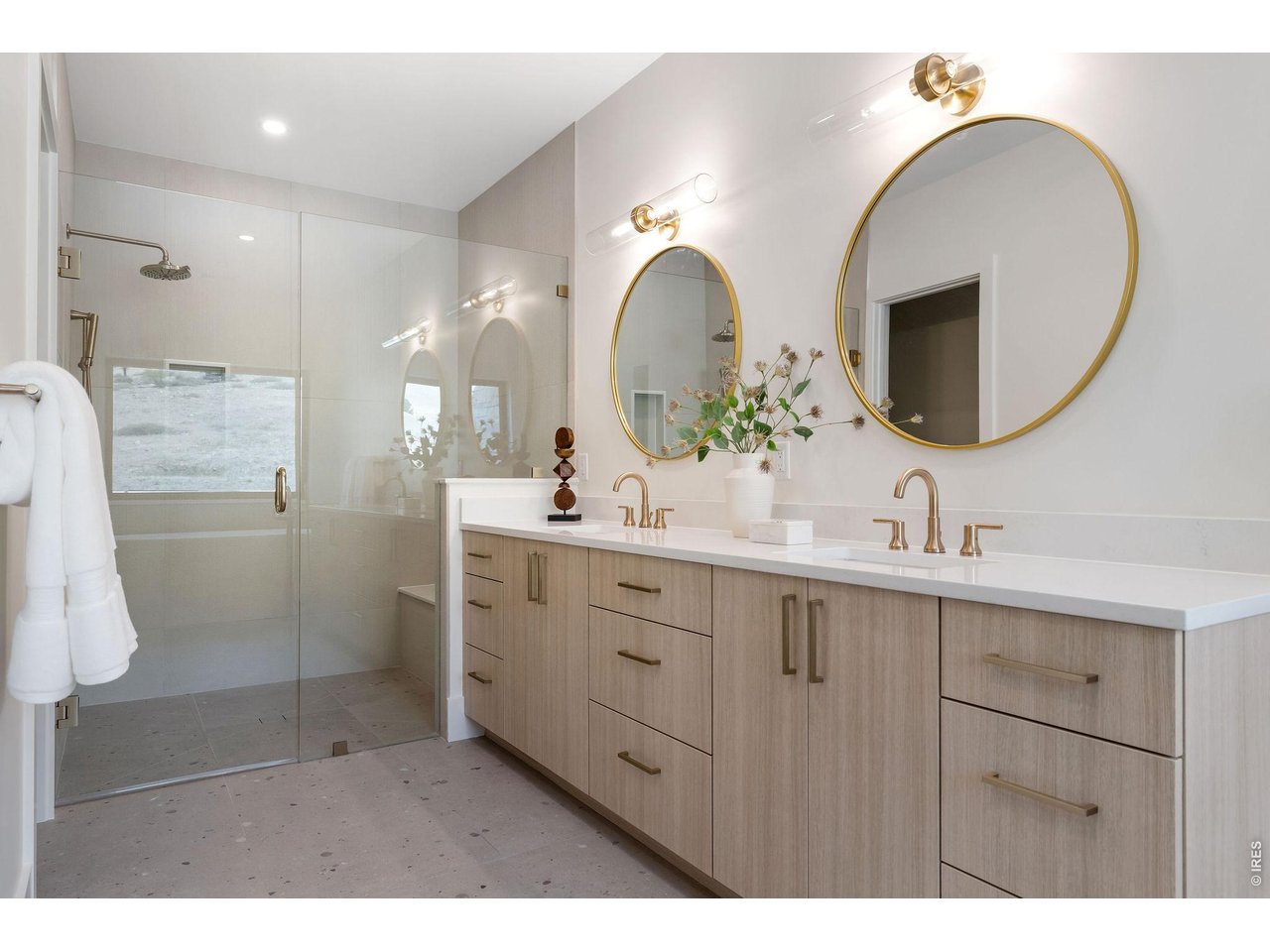 5354 2nd Street Boulder, CO 80304 - Photo 31 of 50 a bathroom with a double vanity sink and a mirror