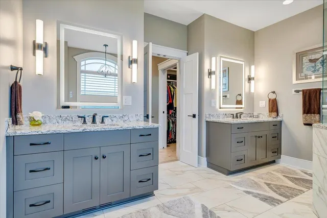 a view of a stadium that has a big yard