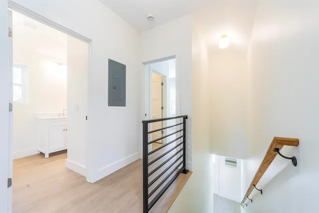 a view of a hallway with entryway