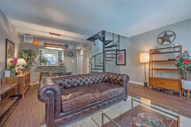 a living room with furniture