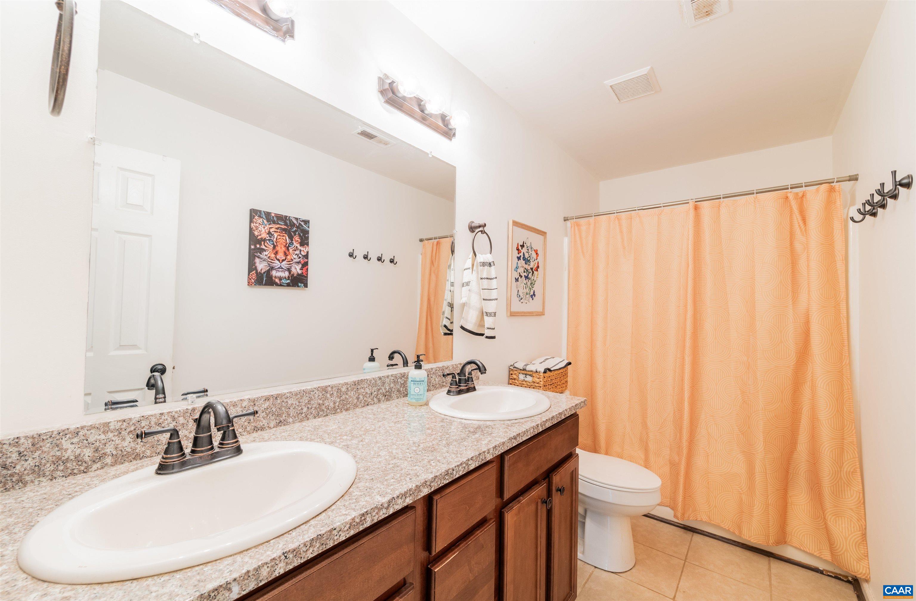 71 Blue Bell Road Ruckersville, VA 22968 - Photo 23 of 28 a bathroom with a granite countertop sink and a mirror