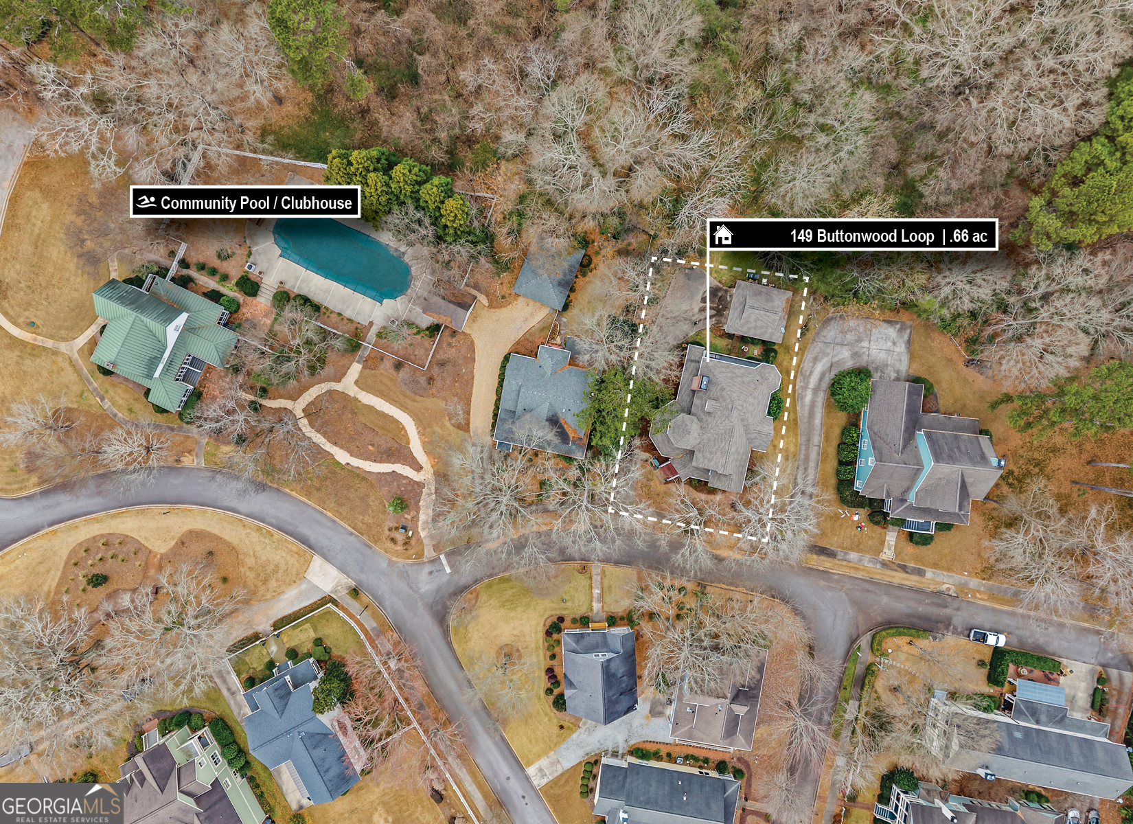 516 Hillside Road Madison, GA 30650 - Photo 26 of 27 an aerial view of a house with swimming pool