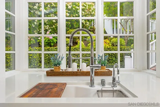 a living room with a large window