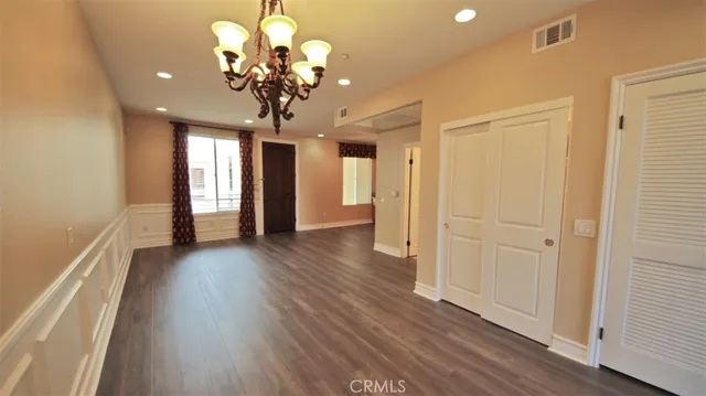 a view of a livingroom with a chandelier