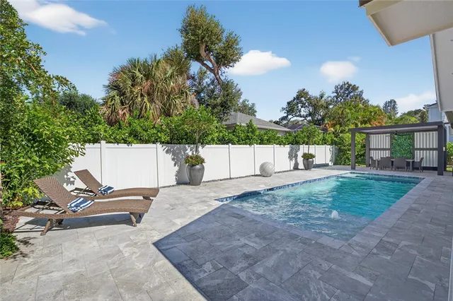 a outdoor space with furniture