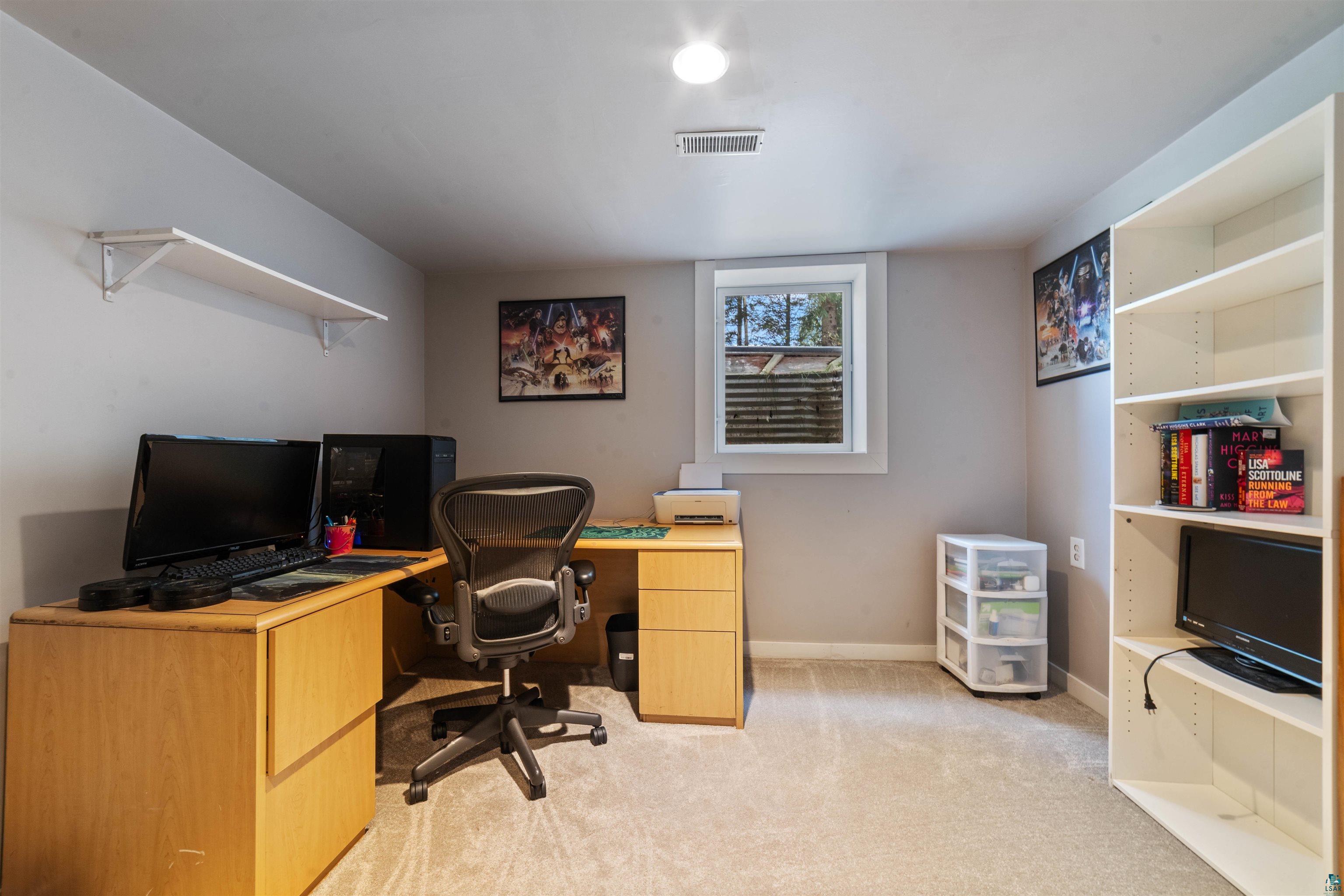 5716 North Pike Lake Road Duluth, MN 55811 - Photo 17 of 31 Home office with light colored carpet