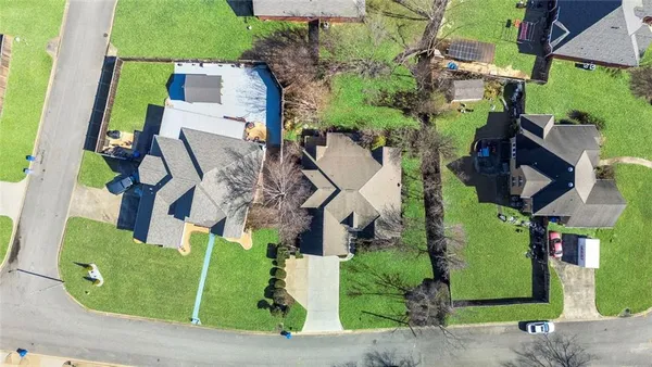 an aerial view of a house