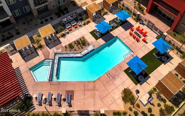 an aerial view of a house