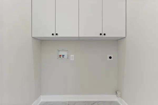 a view of small space with racks on the wall
