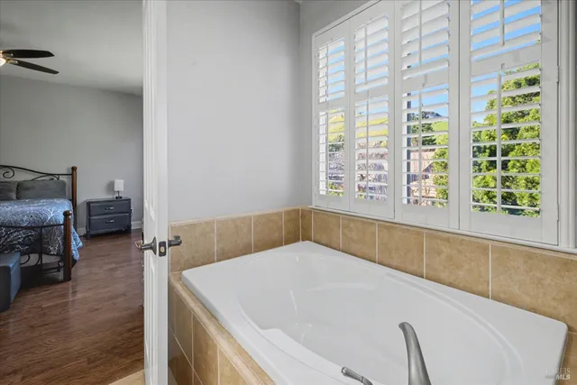 a backyard of a house with lots of green space