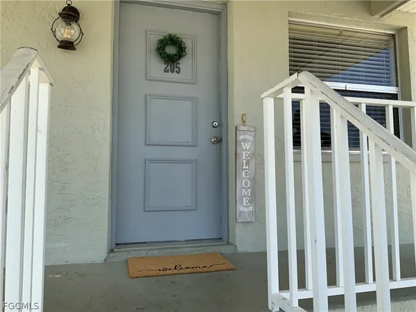 a view of front door of house