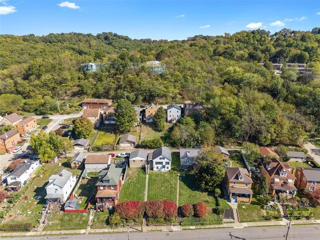 an aerial view of multiple house
