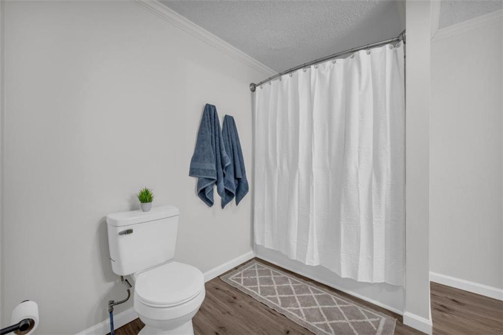 9597 Highway 334 Nicholson, GA 30565 - Photo 25 of 41 a white toilet sitting next to a shower curtain