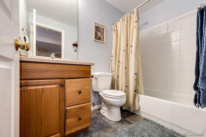 10143 Astorbrook Lane Highlands Ranch, CO 80126 - Photo 27 of 39 a bathroom with a toilet a sink and a bathtub