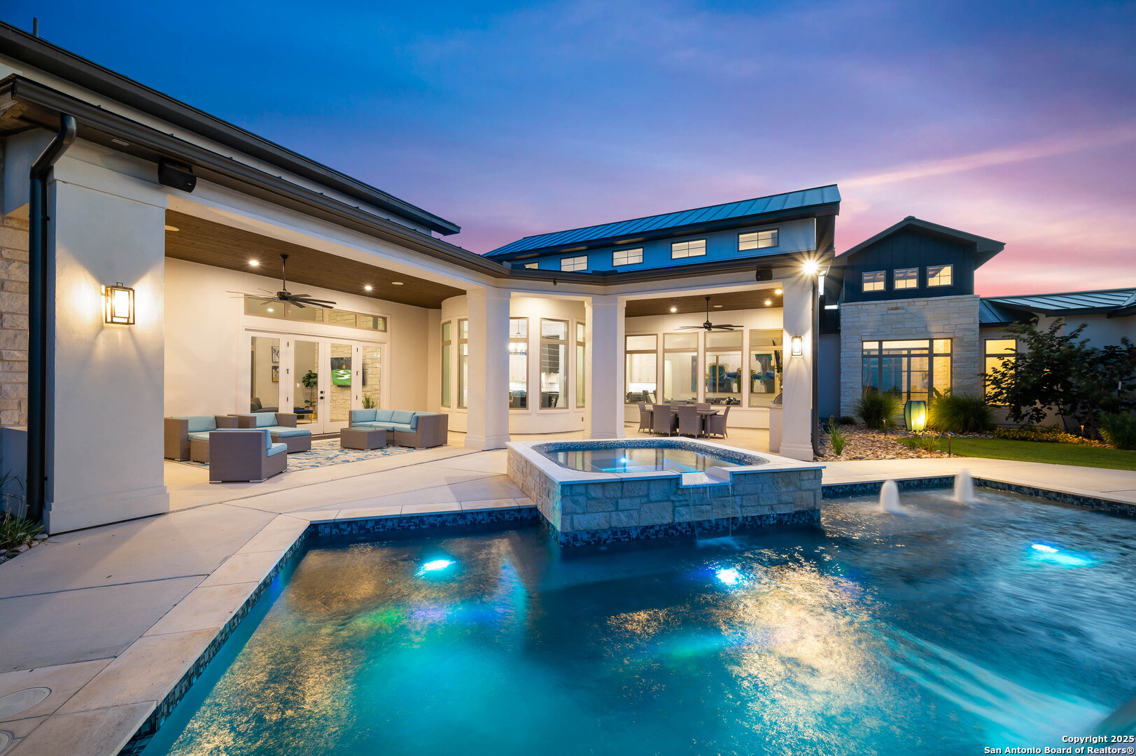 815 Brand Road Bulverde, TX 78163 - Photo 44 of 50 a swimming pool with outdoor seating and yard